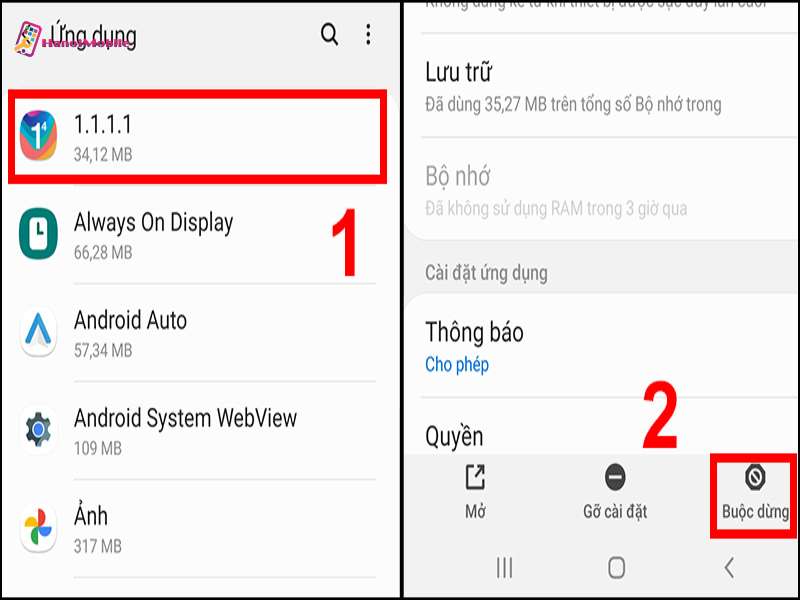 Cách tắt ứng dụng chạy ngầm trên điện thoại Android  sử dụng Cài đặt